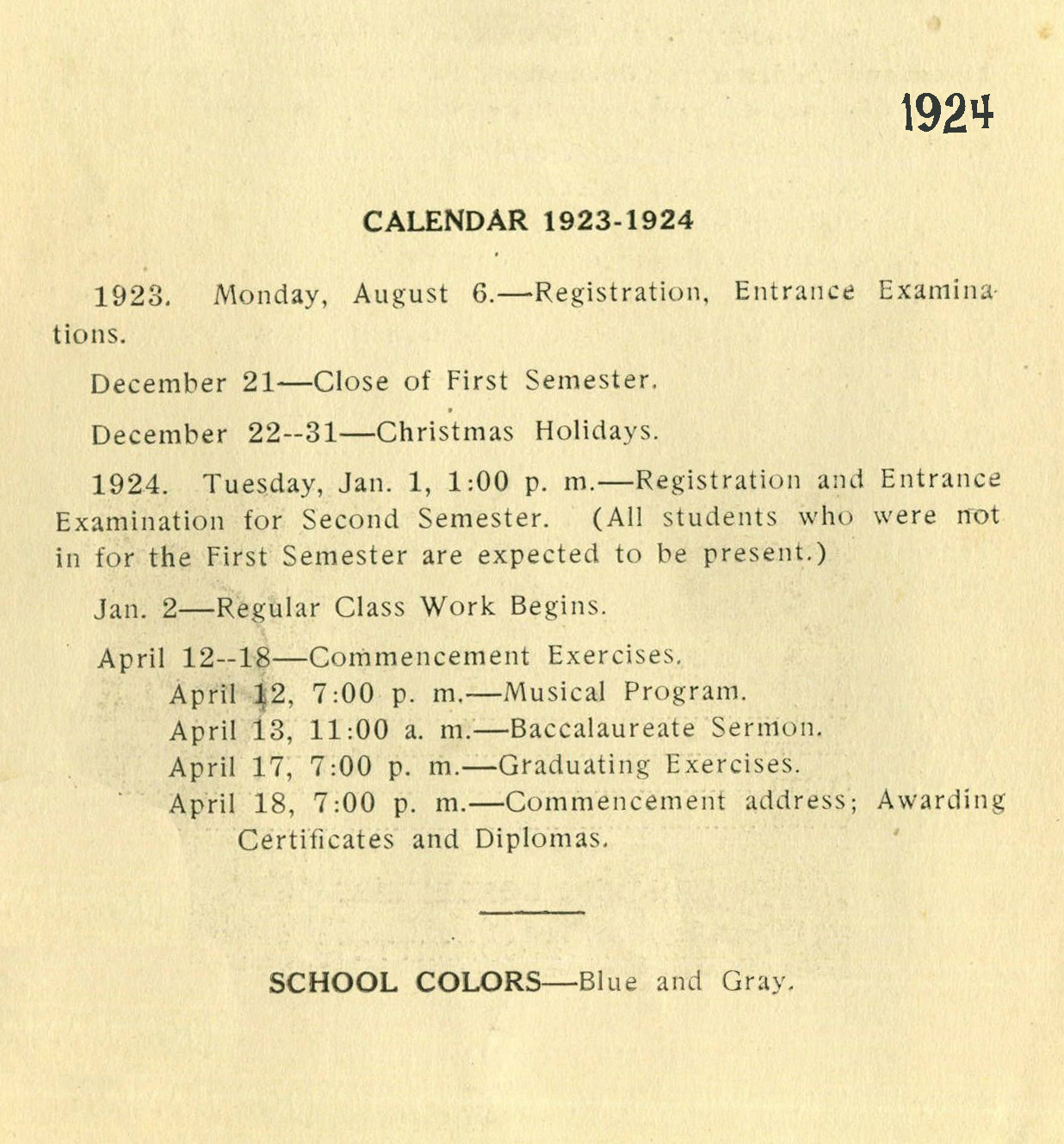 Calendar 1924